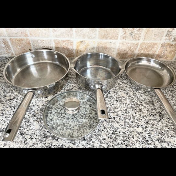4 PIECE WOLFGANG PUCK SIGNATURE POT AND PANS - Picture 1 of 9
